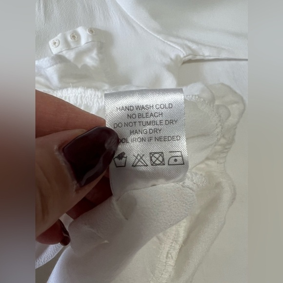 Lovers and Friends Revolve Long Sleeve White Bodysuit Small Surplice Wrap - Picture 9 of 9